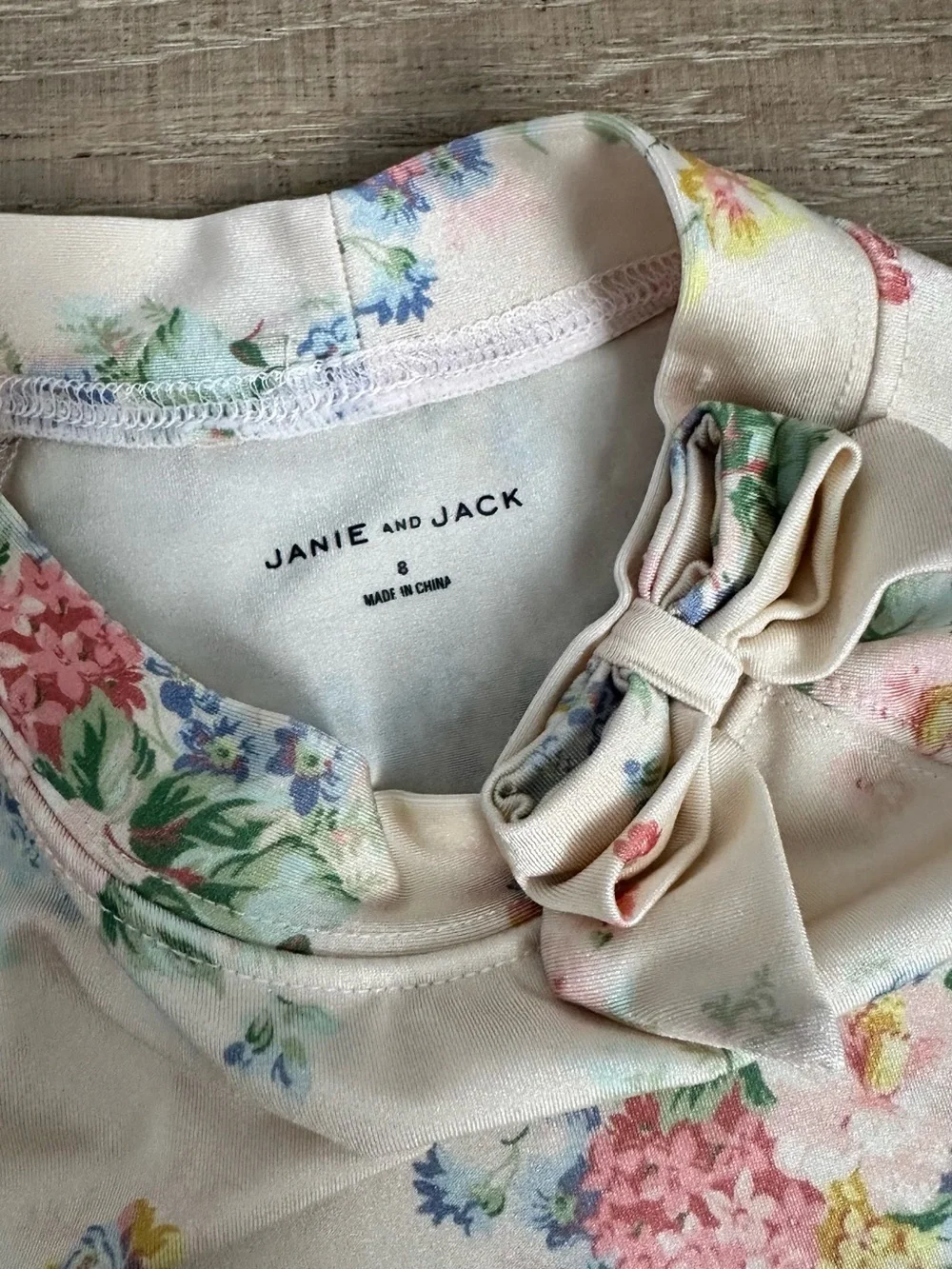 Janie and Jack Cream Floral Long-Sleeve Rash Guard Swim Set